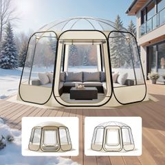 VEVOR Αναδιπλούμενη Σκηνή Bubble, 3,36 x 3,45 m Αδιάβροχη & Ανθεκτική στην UV ακτινοβολία, Διαφανής Σκηνή Camping, Εξωτερικές Σκηνές Igloo με Θόλο Κήπου και Παράθυρα, Πανοραμική Θέα 540°, για 10-12 Άτ