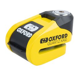 Oxford Quartz XA10 Κλειδαριά Δισκόφρενου Μοτοσυκλέτας με Συναγερμό & Πείρο 10mm Κίτρινο Χρώμα