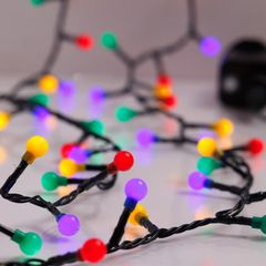 ΣΕΙΡΑ, 500 LED 3mm, ΜΕ ΠΟΛΥΧΡΩΜΕΣ ΜΠΑΛΙΤΣΕΣ 0,9cm, 31V ΜΕΤΑΣΧΗΜΑΤΙΣΤΗ, 8 ΠΡΟΓΡΑΜΜΑΤΑ & ΜΝΗΜΗ, ΠΡΑΣΙΝΟ PVC ΚΑΛΩΔΙΟ, ΠΟΛΥΧΡΩΜΟ LED, ΑΝΑ 3cm, ΠΡΟΕΚΤΑΣΗ ΠΑΡΟΧΗΣ 3m, IP44