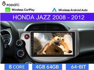Honda Jazz (2008-12) Android 10.1" 4+64GB 8-Core Ασύρματο CarPlay & Aσύρματο Android Auto GPS WiFi DSP