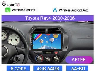 Toyota RAV4 (2000-2006) Android Radio 9" | 4GB 64GB | 8Core Ασύρματο CarPlay & Aσύρματο Android Auto GPS  WiFi DSP FM/RDS