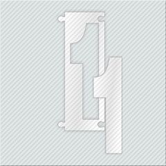 INFOSIGN ΑΡΙΘΜΟΙ ΟΔΩΝ ΜΕ ΟΔΗΓΟ ΕΥΘΥΓΡΑΜΜΙΣΗΣ Plexiglass, 7 cm, λευκά - No 3