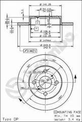 ΔΙΣΚΟΠΛΑΚΑ ΕΜ. TOYOTA TERCEL (BREMBO)