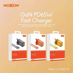 MOXOM LX-HC823PD GAN 65W FAST CHARGER with Type-C to Type-C Cable Orange