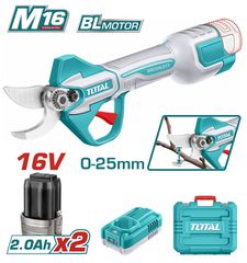 Ψαλίδι Κλαδέματος Μπαταρίας TOTAL Li-ion 16V / 2Ah / με 2 Μπαταρίες BL Motor Επαγγελματικό ( TSSLI162582E )