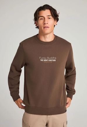 Funky Buddha Ανδρικό φούτερ λαιμόκοψη με τυπωμένο logo FBM012-007-06