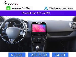 Renault Clio (2012-19) Android Car Radio 10.1" 2+32GB Ασύρματο CarPlay & Aσύρματο Android Auto GPS  WiFi EQ