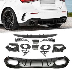Diffuser Πίσω Προφυλακτήρα Για Mercedes-Benz A-Class W177 18-23 Hatchback Amg 35 Look