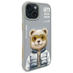 Nimmy Cool 2.0 Bear Case for iPhone 15 - Gray-thumb-1