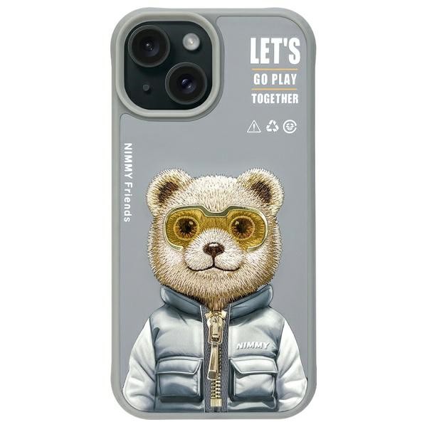 Nimmy Cool 2.0 Bear Case for iPhone 15 - Gray