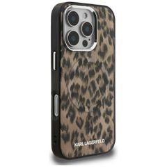 Karl Lagerfeld IML Leopard Pattern MagSafe Case for iPhone 16 Pro Max - Brown-thumb-3