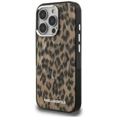 Karl Lagerfeld IML Leopard Pattern MagSafe Case for iPhone 16 Pro Max - Brown-thumb-1