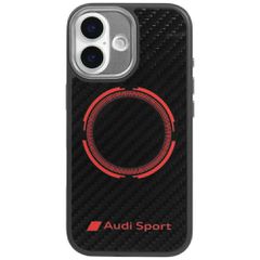 Audi RSQ Carbon Fiber Sport Red Circle MagSafe Case for iPhone 17 - Black