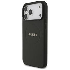 Guess Grained Ring MagSafe case for iPhone 17 Pro Max - black-thumb-1