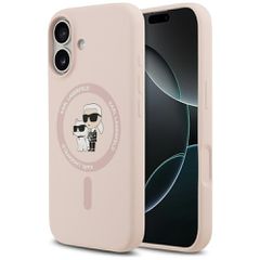 Karl Lagerfeld Silicone Karl Ring MagSafe Case for iPhone 17 - Pink