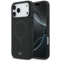 Mercedes Plain Smooth Leather MagSafe Case for iPhone 17 Pro Max - Black