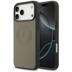 Mercedes Leather Vintage Logo MagSafe Case for iPhone 17 Pro Max - Beige