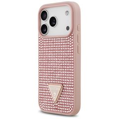 Guess Rhinestone Triangle Logo iPhone 17 Pro Case - Pink-thumb-1