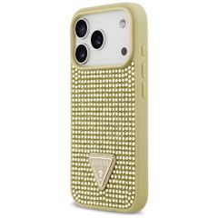Guess Rhinestone Triangle Logo iPhone 17 Pro Case - Gold-thumb-1