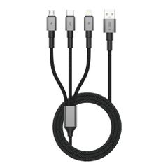 Tech-Protect UltraBoost DNA 3in1 USB-C / Micro-USB / Lightning cable 120 cm - gray