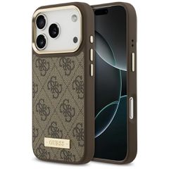 Guess 4G Logo Plate MagSafe case for iPhone 17 Pro - brown