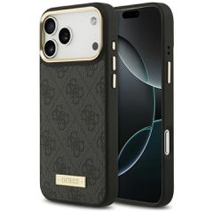 Guess 4G Logo Plate MagSafe Case for iPhone 17 Pro Max - Black