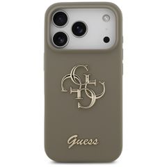 Guess Silicone Big 4G Script Case for iPhone 17 Pro - Brown-thumb-2