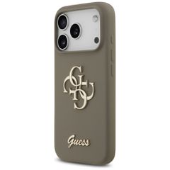 Guess Silicone Big 4G Script Case for iPhone 17 Pro - Brown-thumb-1