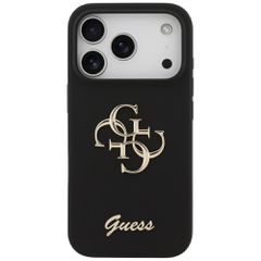 Guess Silicone Big 4G Script Case for iPhone 17 Pro - Black-thumb-2