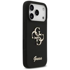 Guess Silicone Big 4G Script Case for iPhone 17 Pro - Black-thumb-3