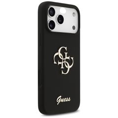 Guess Silicone Big 4G Script Case for iPhone 17 Pro Max - Black-thumb-3