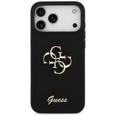 Guess Silicone Big 4G Script Case for iPhone 17 Pro Max - Black-thumb-2