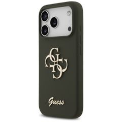 Guess Silicone Big 4G Script Case for iPhone 17 Pro Max - Green-thumb-1