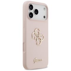 Guess Silicone Big 4G Script Case for iPhone 17 Pro Max - Pink-thumb-3