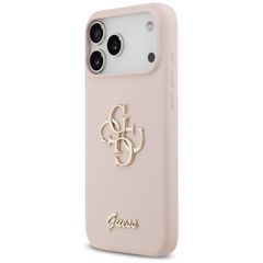 Guess Silicone Big 4G Script Case for iPhone 17 Pro Max - Pink-thumb-1