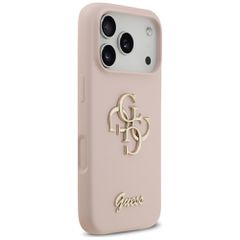 Guess Silicone Big 4G Script Case for iPhone 17 Pro - Pink-thumb-3