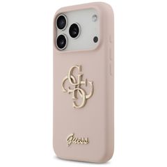 Guess Silicone Big 4G Script Case for iPhone 17 Pro - Pink-thumb-1