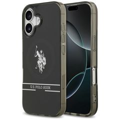 US Polo DH and Bottom Stripe Logo MagSafe iPhone 17 Case - Black