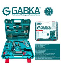 GABKA® Σετ Εργαλείων με Δραπανοκατσάβιδο Μπαταρίας Brushless 21V GA-88231 (63 τεμάχια, 2 Μπαταρίες & 1 Φορτιστής)