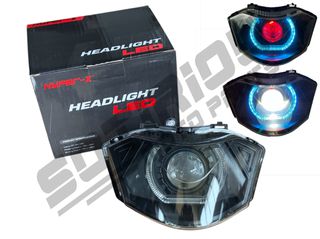 ΦΑΝΑΡΙ HYPER-X ΕΜΠΡΟΣ YAMAHA CRYPTON X 135 ΦΙΜΕ LED ANGEL EYE ΜΠΛΕ