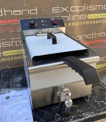 Φριτέζα Ηλεκτρική Μονή Επιτραπέζια 10Lt Με Βρυσάκι Εξαγωγής Λαδιού 28x46x332,5Cm FT10N - Καινούργια.