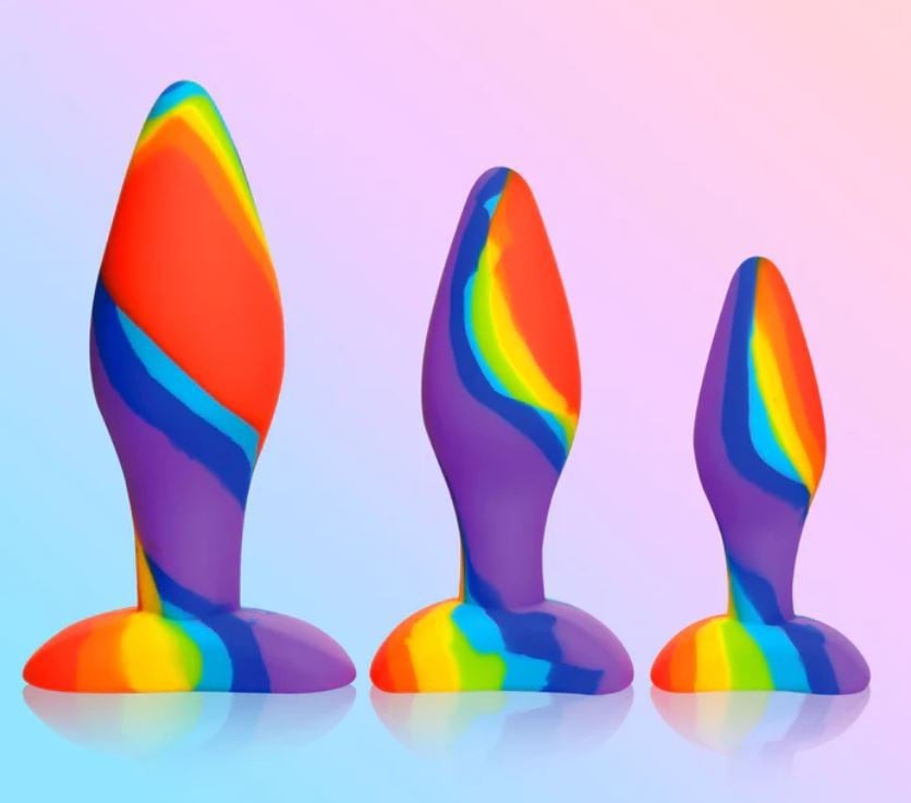 Rainbow Silicone Anal Plug Set