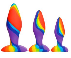 Rainbow Silicone Anal Plug Set-thumb-2