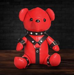 XR Brands Gimp Bear Plush - Red-thumb-1