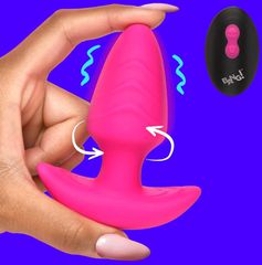 VIBRATING AND ROTATING PLUG WITH PINK USB CONTROL-thumb-3