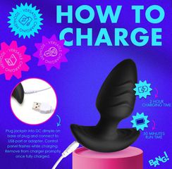 VIBRATING AND ROTATING PLUG WITH BLACK USB CONTROL-thumb-2