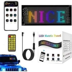 Εύκαμπτη LED Οθόνη Πάνελ Αυτοκινήτου Προσαρμοσμένου Κειμένου και Κινούμενης Εικόνας 16×32 pixel 5v 70x173mm με Bluetooth και Τηλεχειρισμό JN-2853-1...