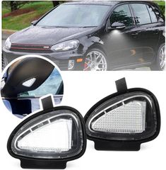 Φως Καθρέπτη Για  VW Golf (VI) 6 08-12 / Touran 10-15 SMD Led 6000K Λευκά 2 Τεμάχια