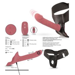 Strap-On Set harness with remote controlled thrusting vibrator-thumb-6