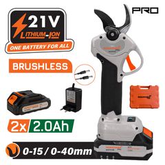 Ψαλίδι Κλαδέματος Μπαταρίας 21V NAKAYAMA PRO EC1440 Brushless Επαγγελματικό με 2x2Ah Μπαταρίες & Προοδευτική Κοπή 40mm ( 082910 )